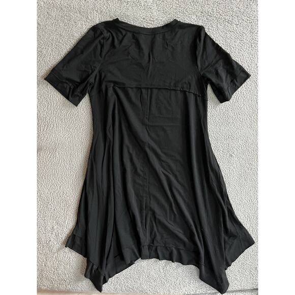 Logo Lori Goldstein Knee Dress Medium Shark Bite Jersey Black Lagenlook Beach - Picture 9 of 16